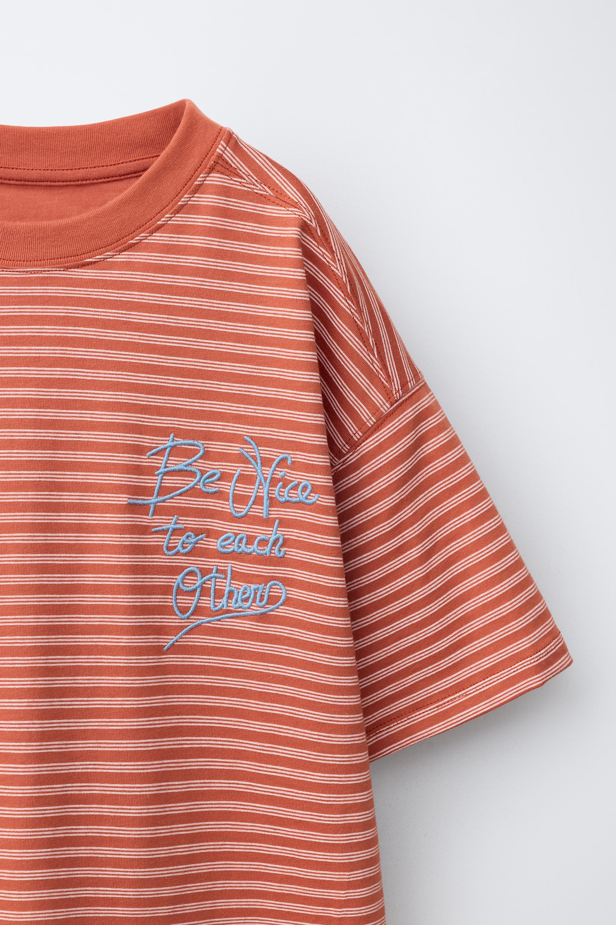 EMBROIDERED STRIPED T-SHIRT